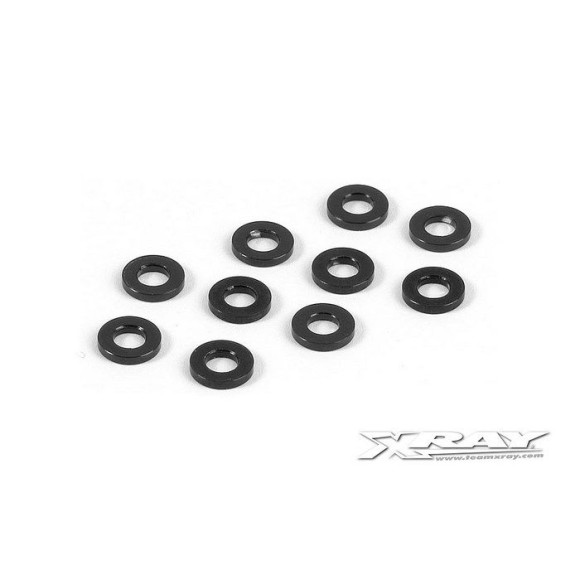 Rondelles alu noires 3x6x1.0 mm (10) - XRAY - 303122-K