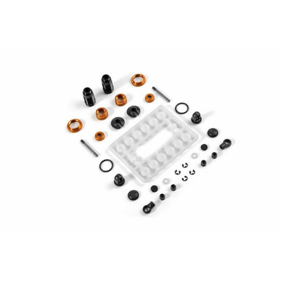 ALU SHOCK ABSORBER-SET - ORANGE (2) - 338001-O - XRAY